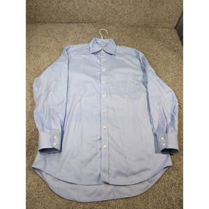 Charles Tyrwhitt Mens Non-Iron Herringbone Dress Shirt Light Blue 16/34 41/86cm